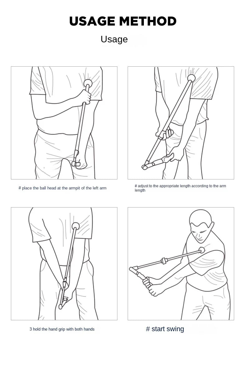 Folding Golf Swing Trainer with Adjustable Length and Angle for Left- or Right-Handed Golfers