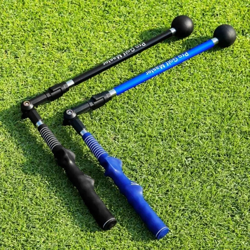 Folding Golf Swing Trainer with Adjustable Length and Angle for Left- or Right-Handed Golfers