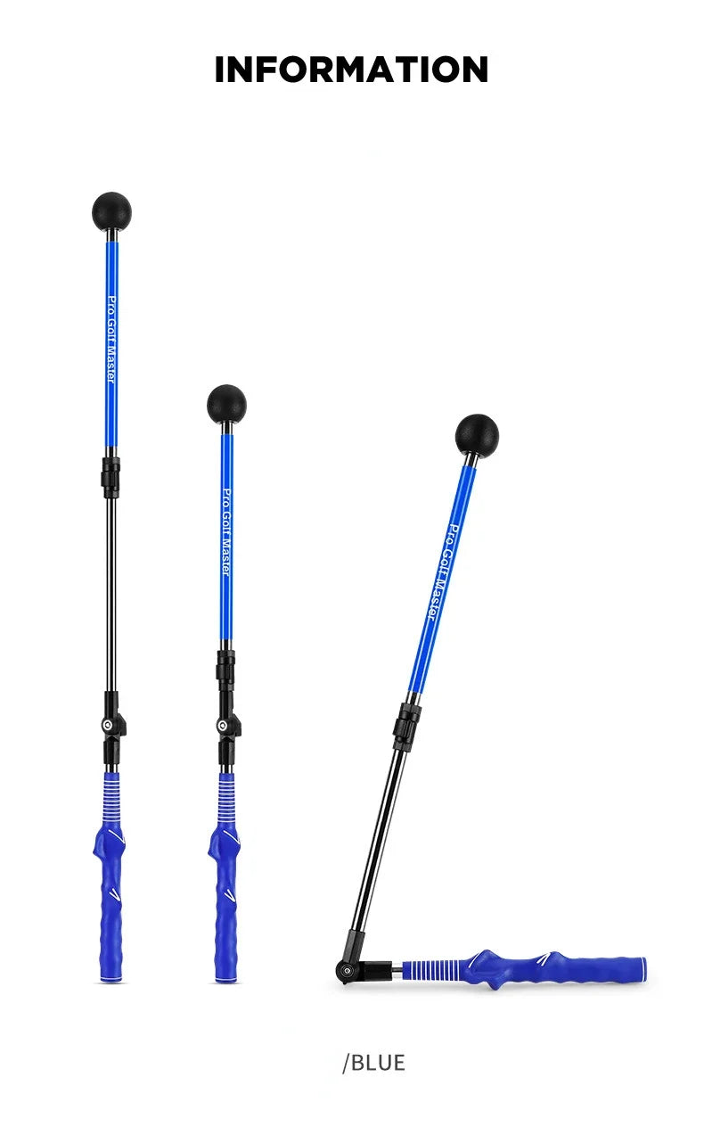 Folding Golf Swing Trainer with Adjustable Length and Angle for Left- or Right-Handed Golfers