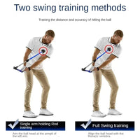 Folding Golf Swing Trainer with Adjustable Length and Angle for Left- or Right-Handed Golfers