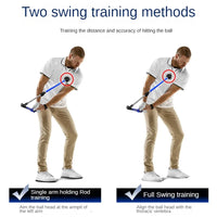Folding Golf Swing Trainer with Adjustable Length and Angle for Left- or Right-Handed Golfers